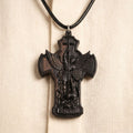 St. Michael the Archangel Ebony Wood Pendant Necklace – Handmade Catholic Gift