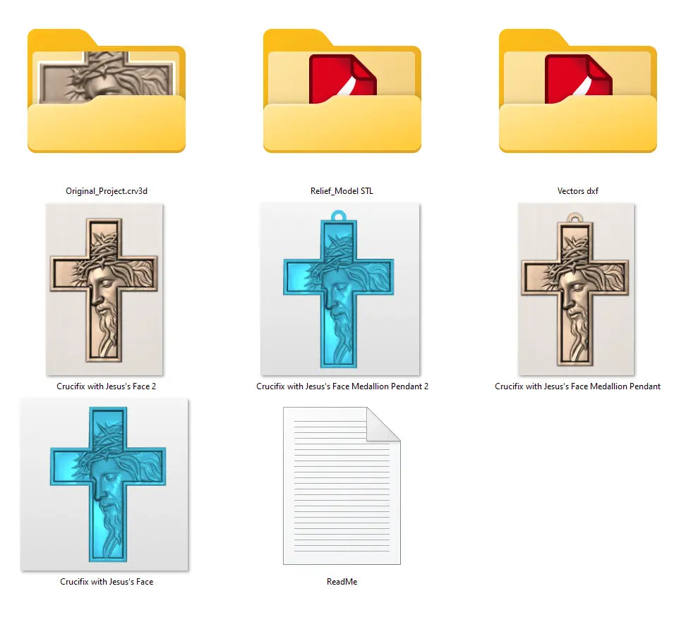 Premium Cross & Medallion 3D STL Model Bundle for CNC Router - 18 Architectural Designs (Aspire .CRV3D, STL, DXF)