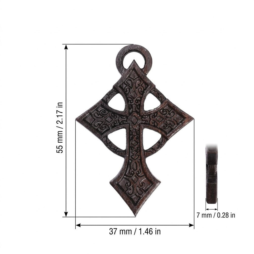 Celtic Cross Necklace – Handcrafted from Reclaimed Ebony Wood