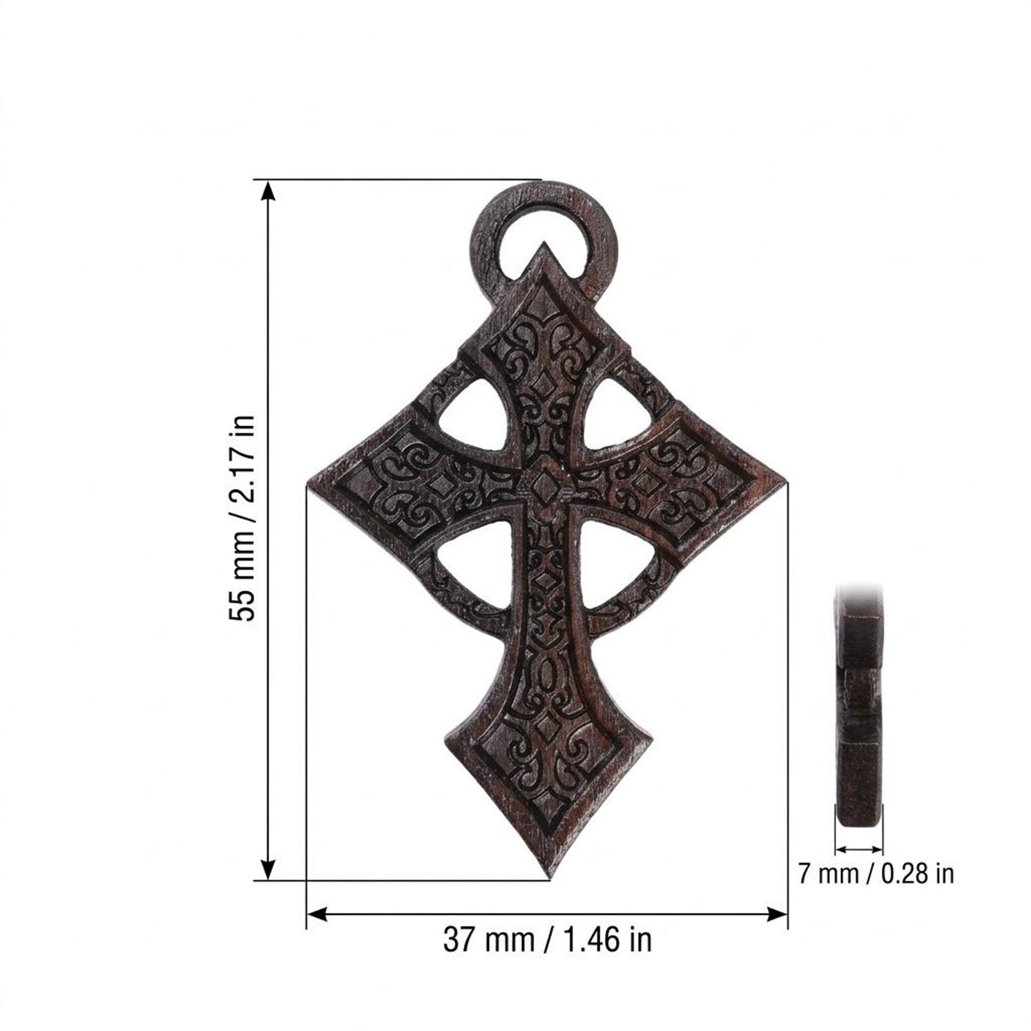 Celtic Cross Necklace – Handcrafted from Reclaimed Ebony Wood