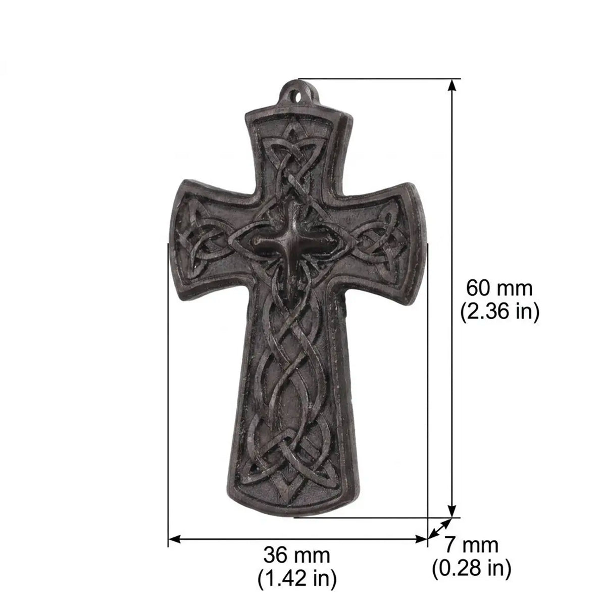 Personalized Celtic Knot Ebony Cross Necklace – Hand-Carved Wood Pendant, Custom Engraved Christian Gift