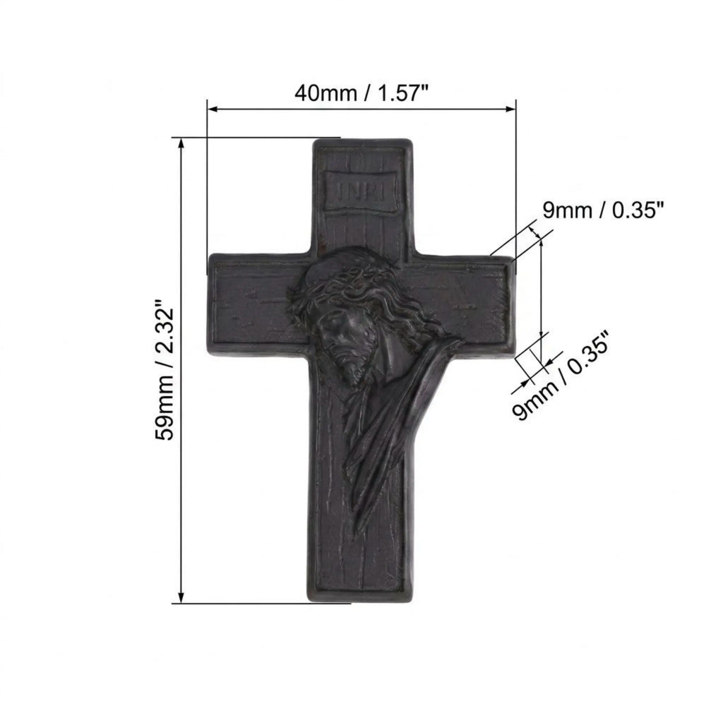 Personalized Crown of Thorns Cross Necklace – Handcrafted Ebony Wood Jesus Crucifix Pendant