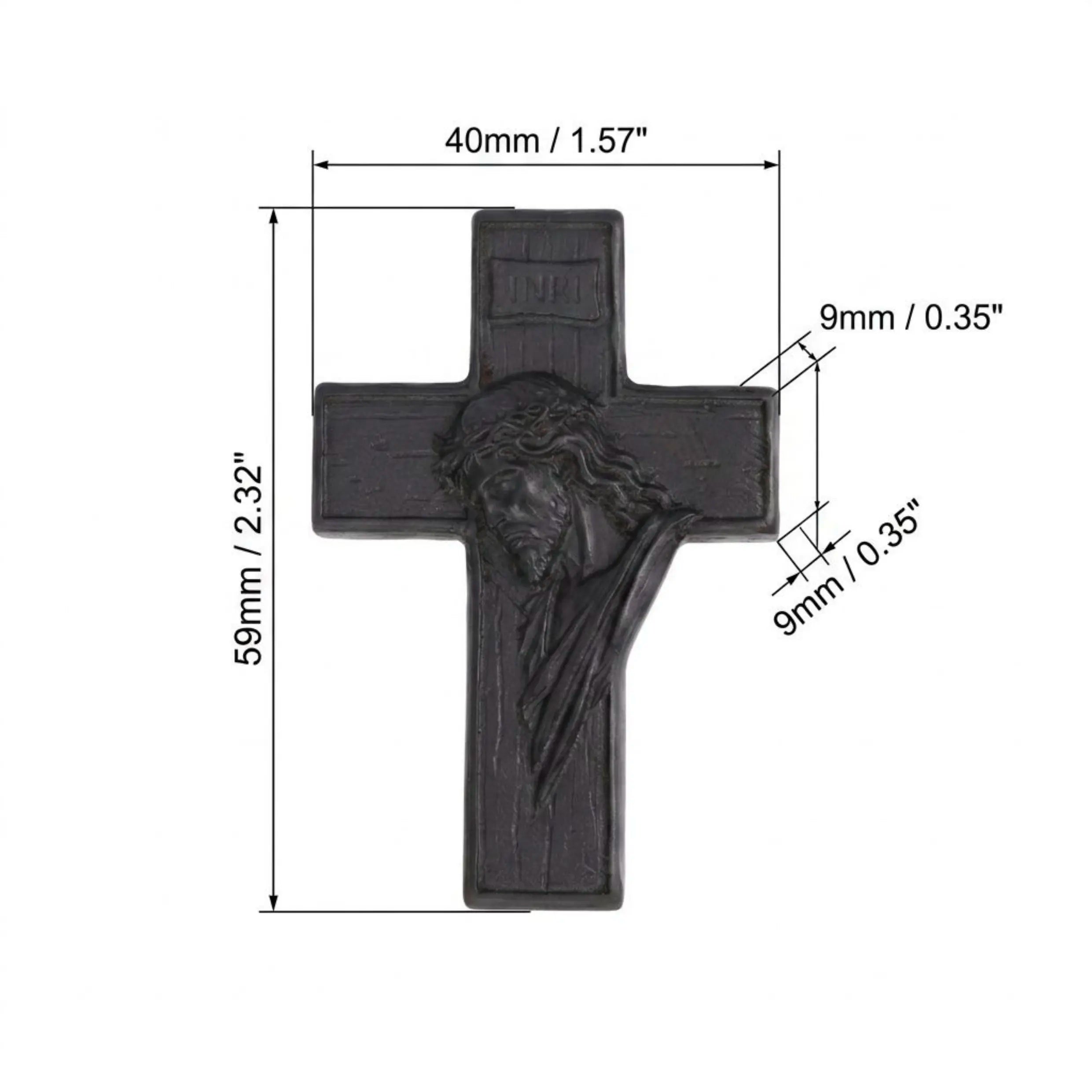 Personalized Crown of Thorns Cross Necklace – Handcrafted Ebony Wood Jesus Crucifix Pendant