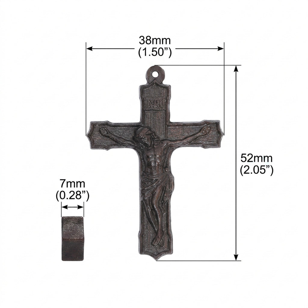 Crucifix Cross Necklace – Handmade Reclaimed Ebony Wood Pendant