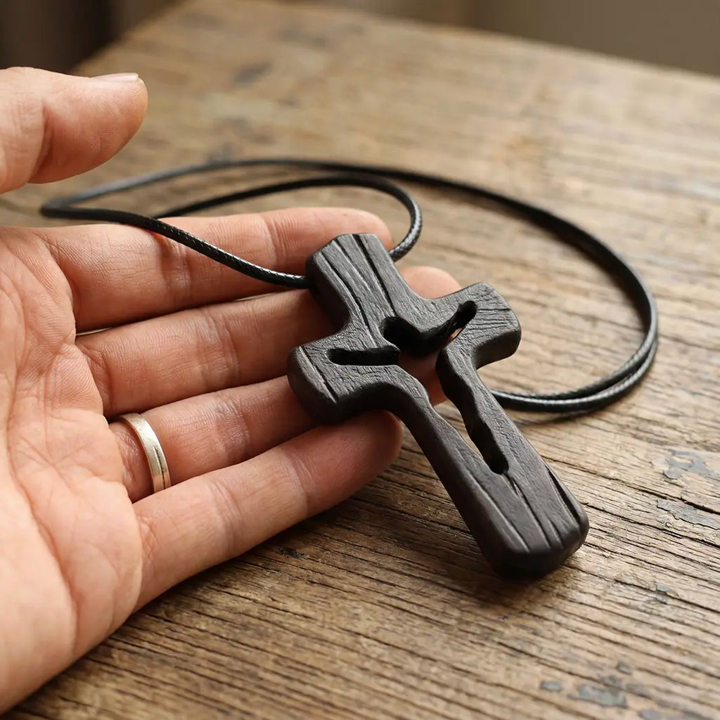 Jesus Silhouette Cutout Cross 3D STL Model - Rustic Relief File for CNC & 3D Printing