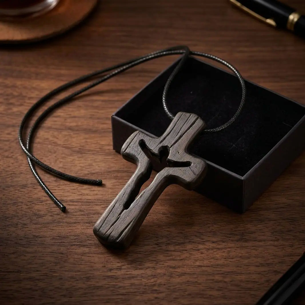 Jesus Silhouette Cutout Cross 3D STL Model - Rustic Relief File for CNC & 3D Printing