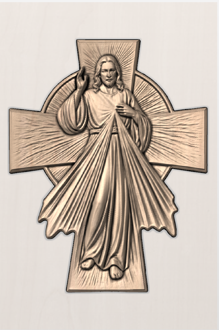 Divine Mercy Christ 3D STL Model Bundle for CNC Wood Carving & 3D Print