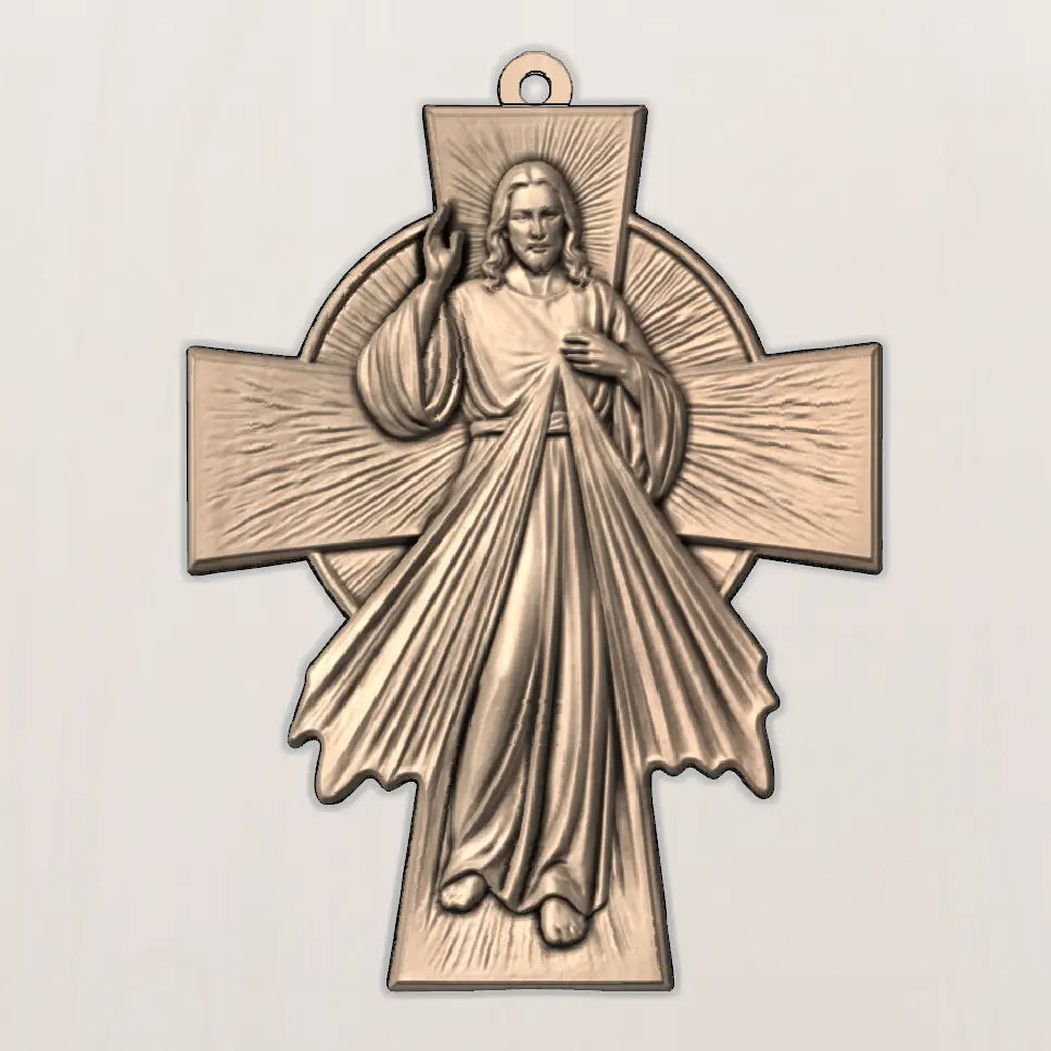 Divine Mercy Christ 3D STL Model Bundle for CNC Wood Carving & 3D Print