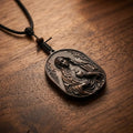Handcrafted Ebony Wood Immaculate Heart of Mary Pendant Necklace – Personalized Catholic Jewelry