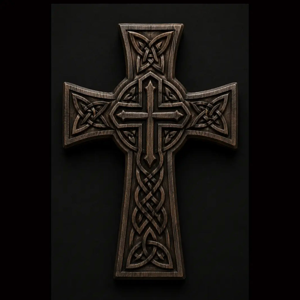 Irish Celtic Knot Cross 3D STL Model for CNC Router and 3D Printing