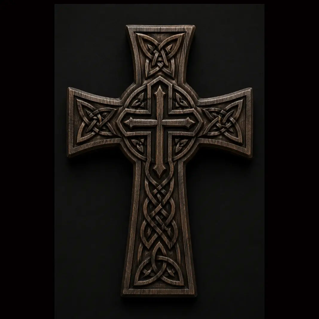 Irish Celtic Knot Cross 3D STL Model for CNC Router and 3D Printing