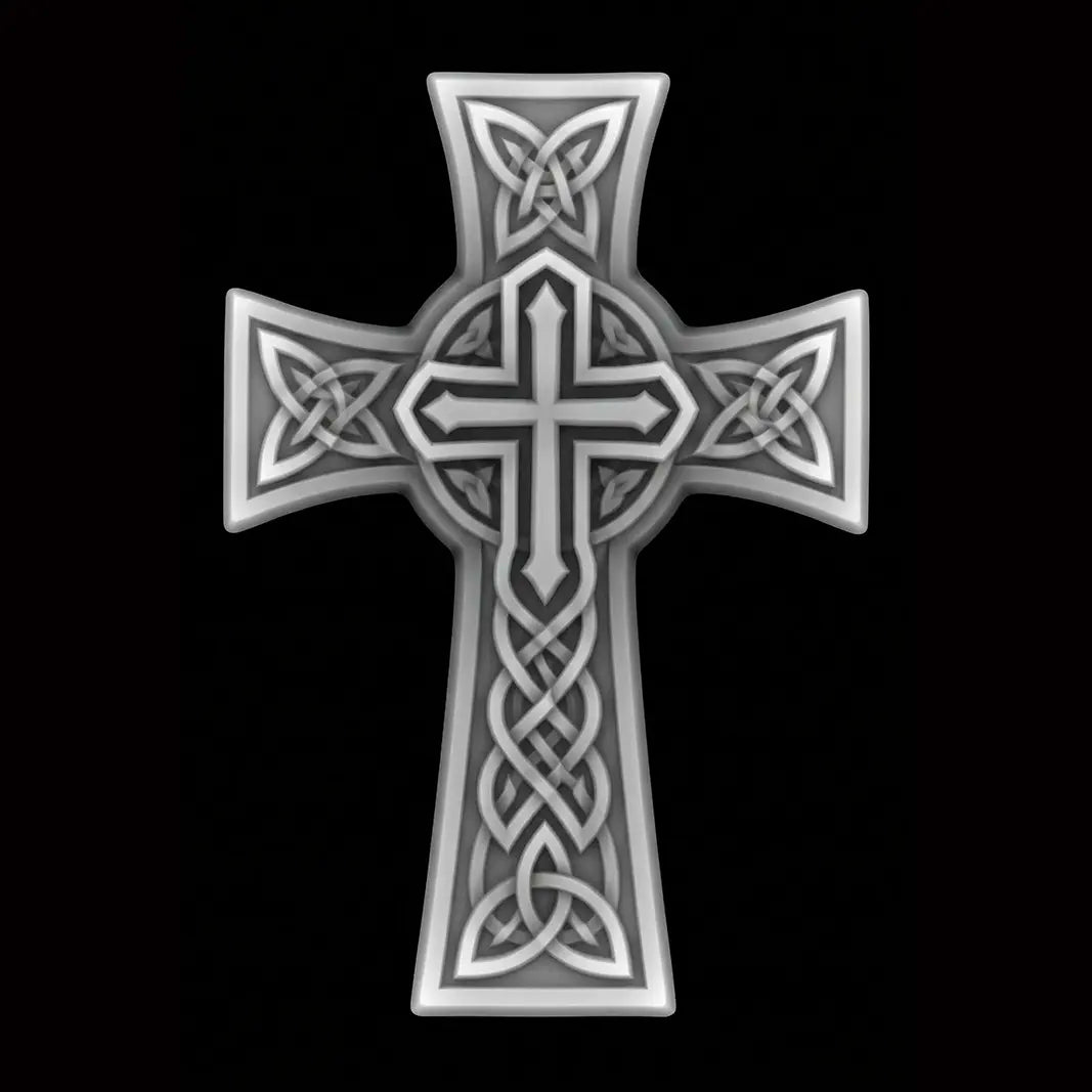 Irish Celtic Knot Cross 3D STL Model for CNC Router and 3D Printing