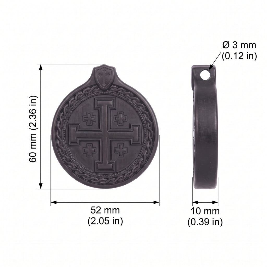 Jerusalem Cross Pendant Necklace – Reclaimed Ebony Wood Christian Jewelry