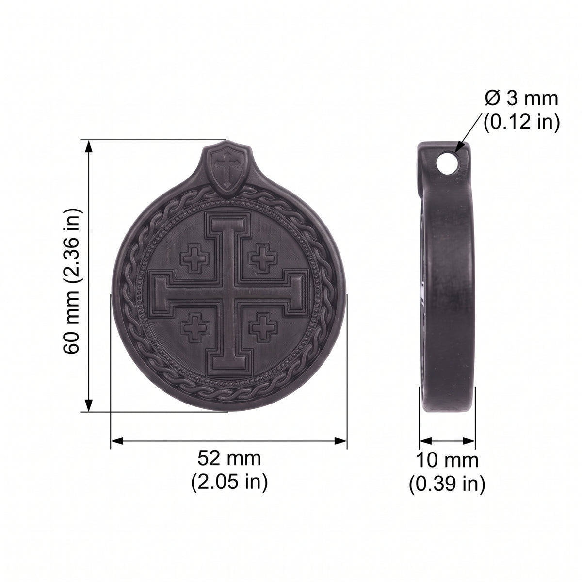 Jerusalem Cross Pendant Necklace – Reclaimed Ebony Wood Christian Jewelry