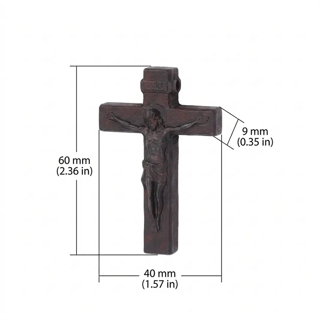 Jesus Cross Pendant Necklace – Handcrafted Ebony Wood Crucifix, Personalized Christian Cross Necklace