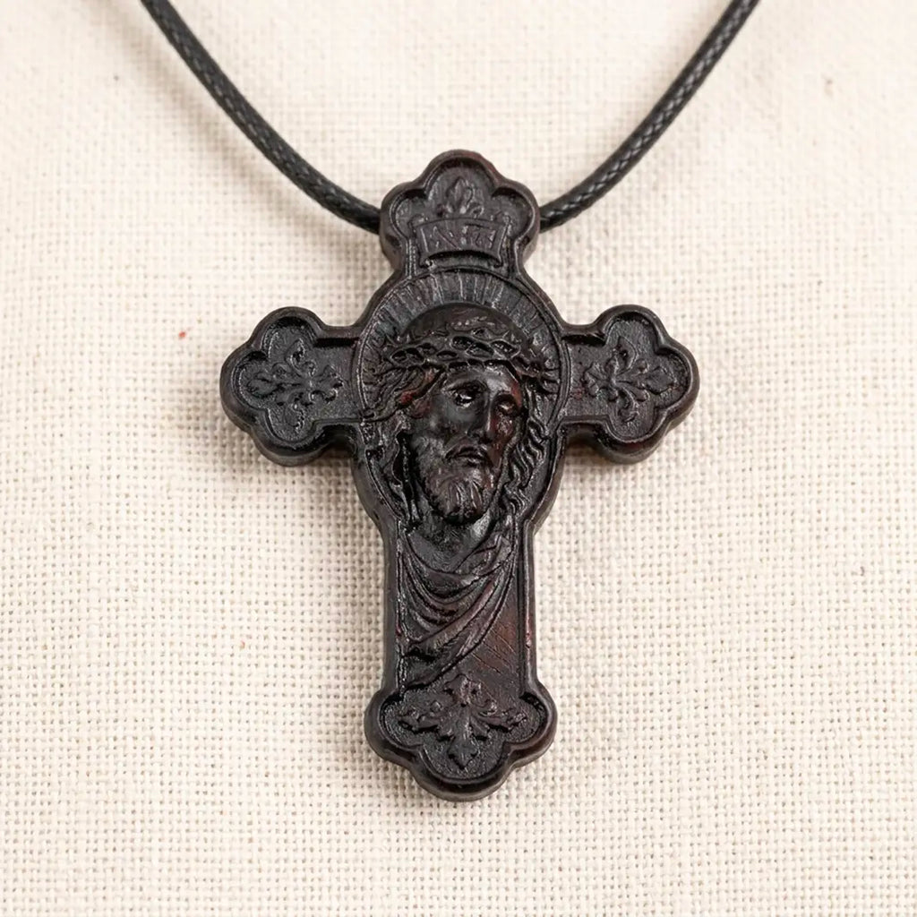 Jesus Face Cross 3D STL Model - Ornate Relief File for CNC Router & 3D Printing