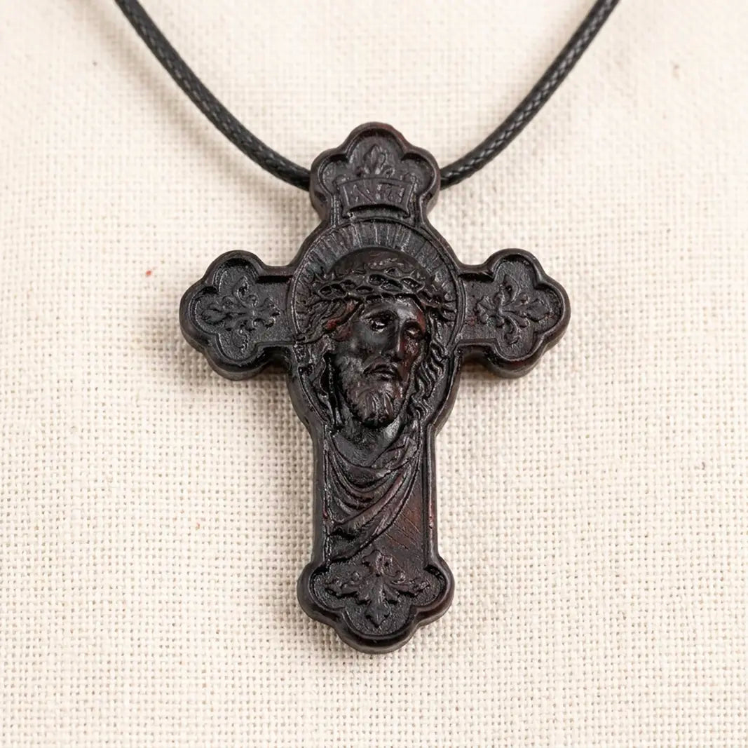 Jesus Face Cross 3D STL Model - Ornate Relief File for CNC Router & 3D Printing