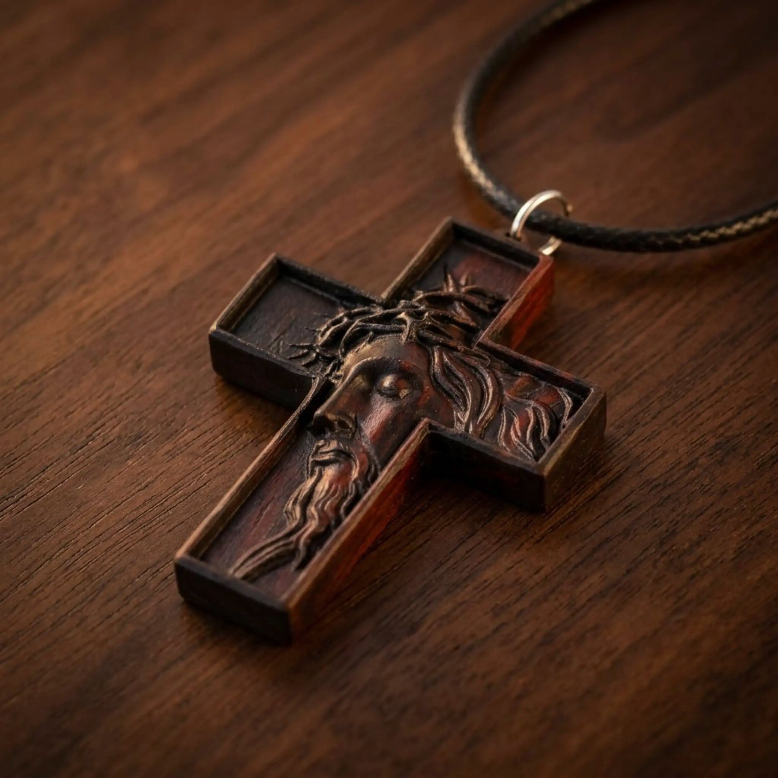 Jesus Portrait Cross 3D STL Model - Relief File for CNC Router & 3D Printing