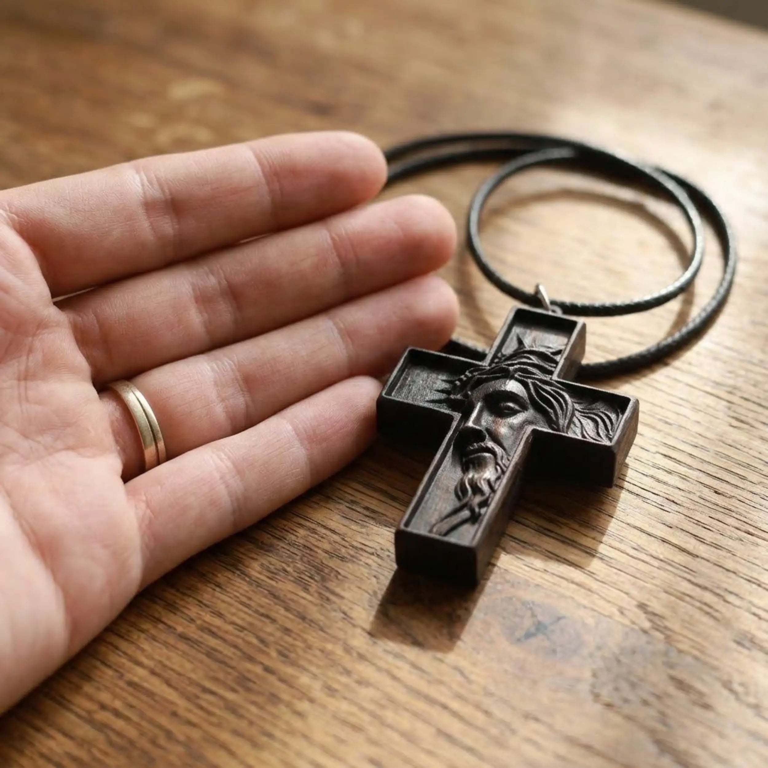 Jesus Portrait Cross 3D STL Model - Relief File for CNC Router & 3D Printing