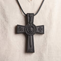 Knights Templar Cross Necklace – Handcrafted Reclaimed Ebony Wood