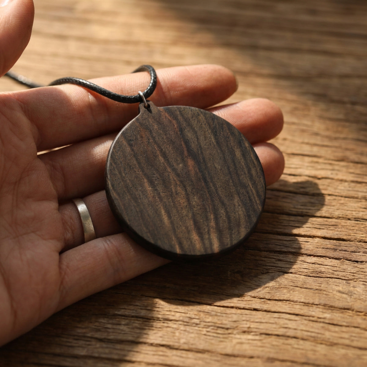Knights Templar Warrior Necklace – Reclaimed Ebony Wood Pendant