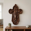 Resurrection of Jesus Cross 3D STL Model - Risen Christ Relief File for CNC & 3D Printing