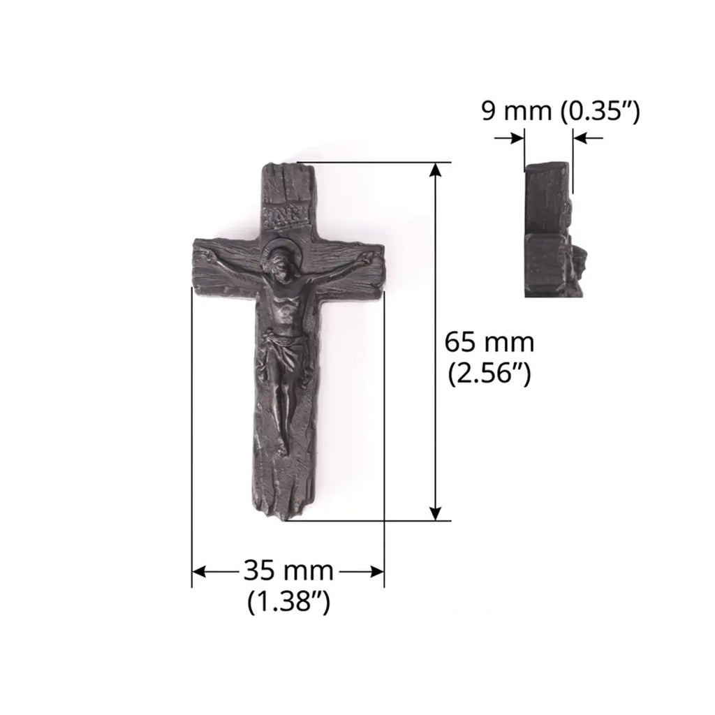 Personalized Rustic Ebony Crucifix Necklace – Hand-Carved Wood Cross Pendant