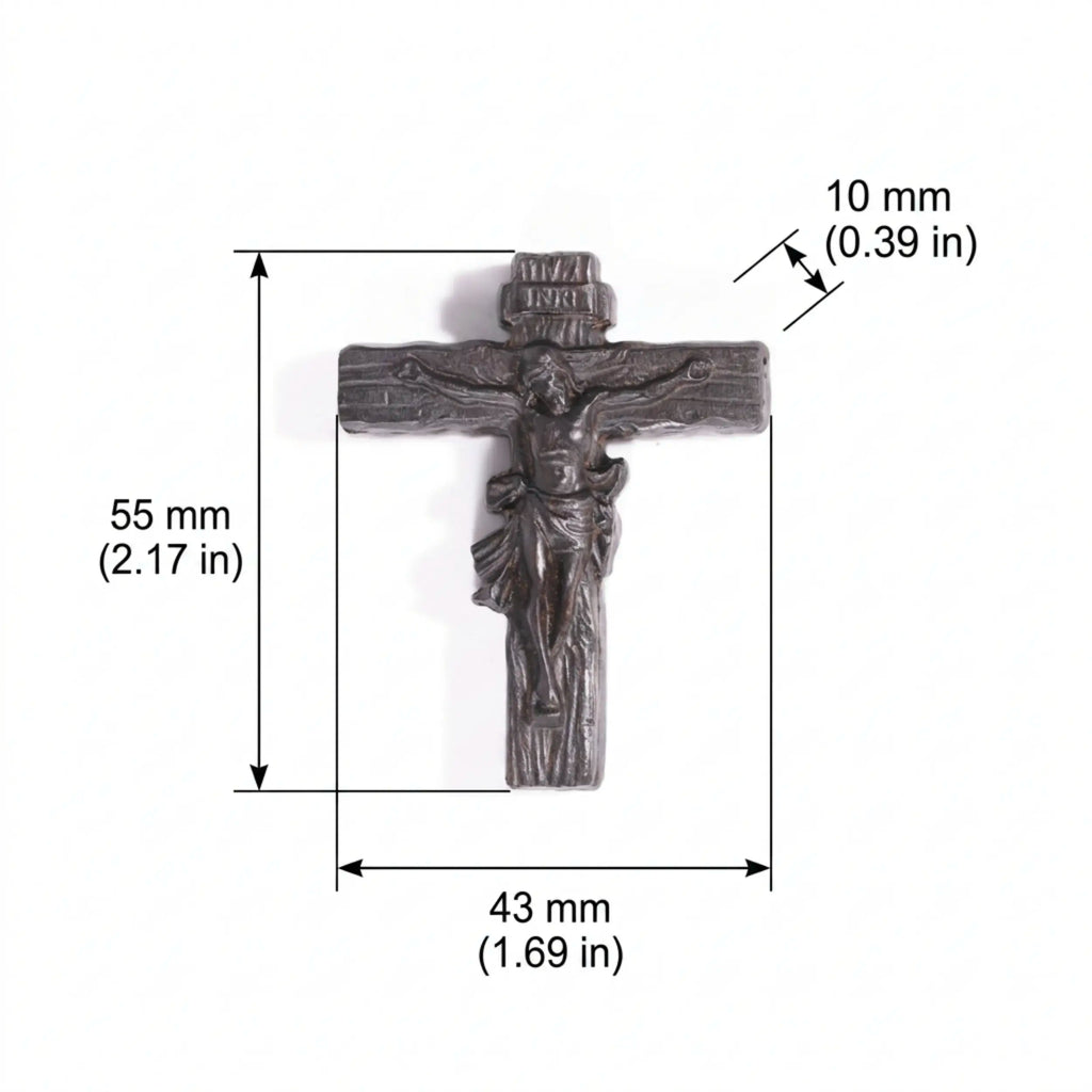 Rustic Gothic Cross Necklace – Handmade Reclaimed Ebony Wood Pendant