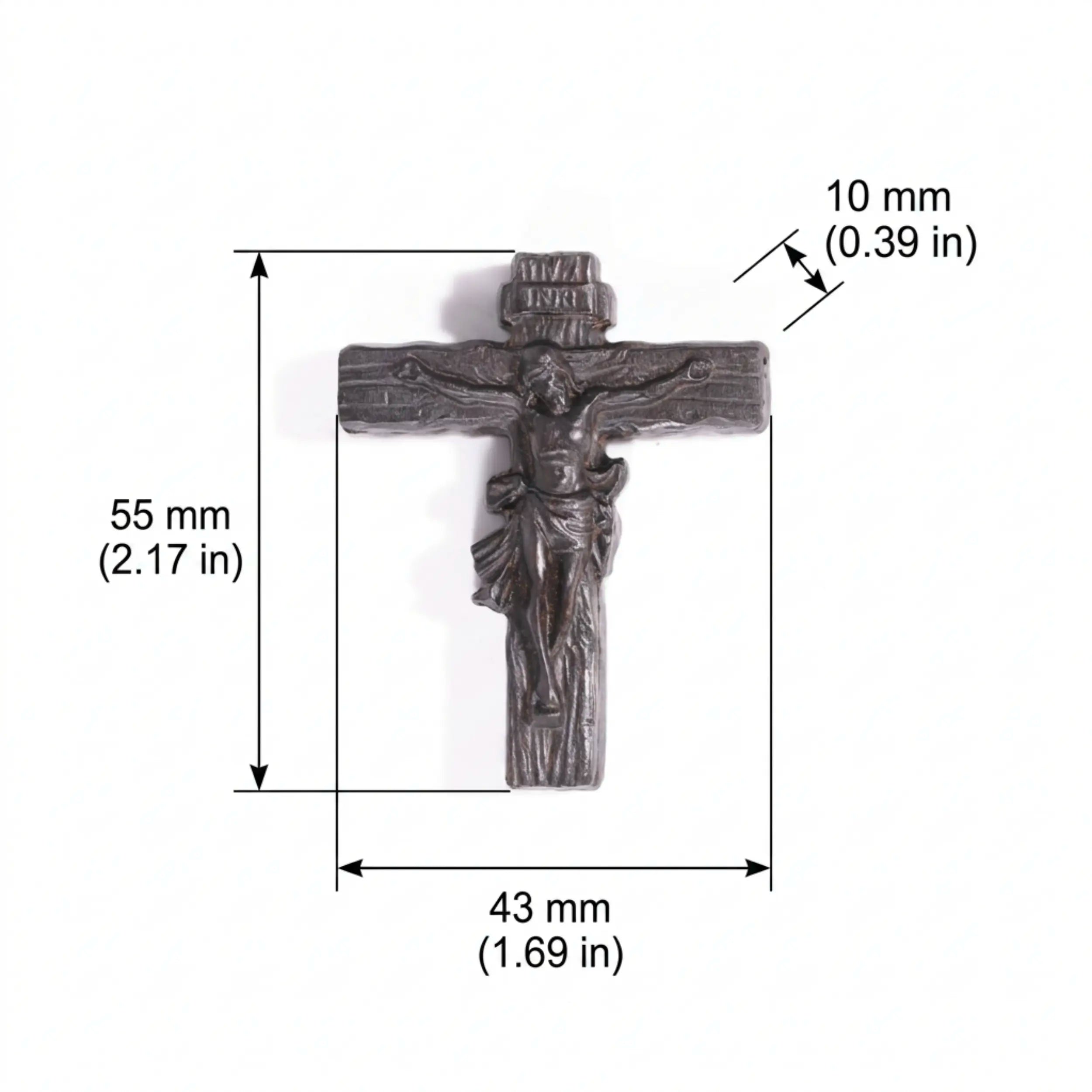 Rustic Gothic Cross Necklace – Handmade Reclaimed Ebony Wood Pendant