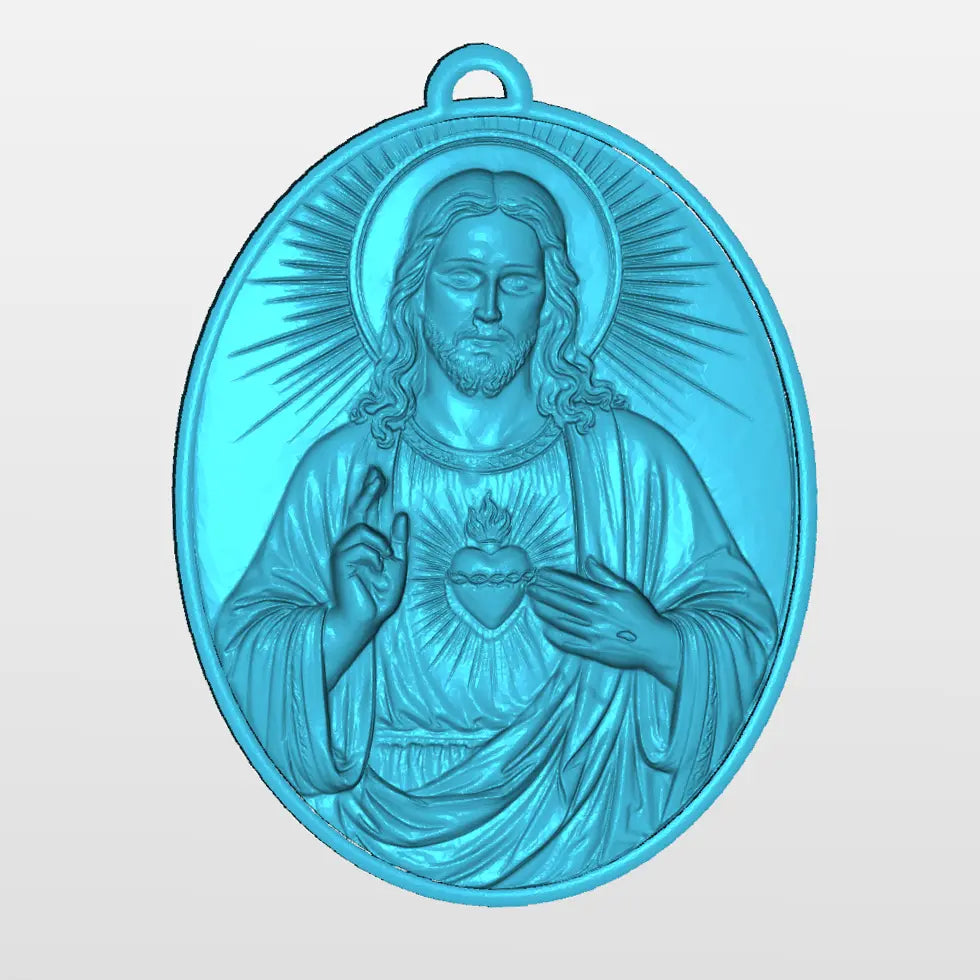 Sacred Heart of Jesus 3D Model STL File for CNC Router and 3D Printing