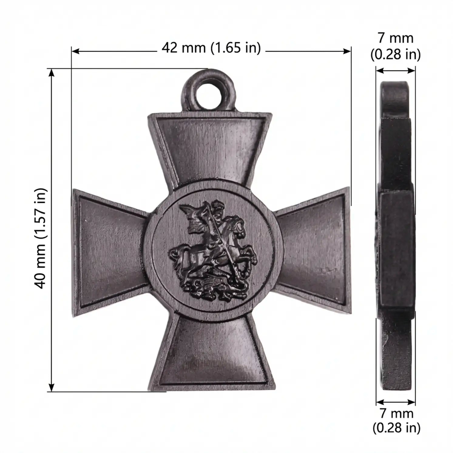 Handcrafted Ebony Wood Saint George Cross Pendant Necklace – Personalized Christian Jewelry