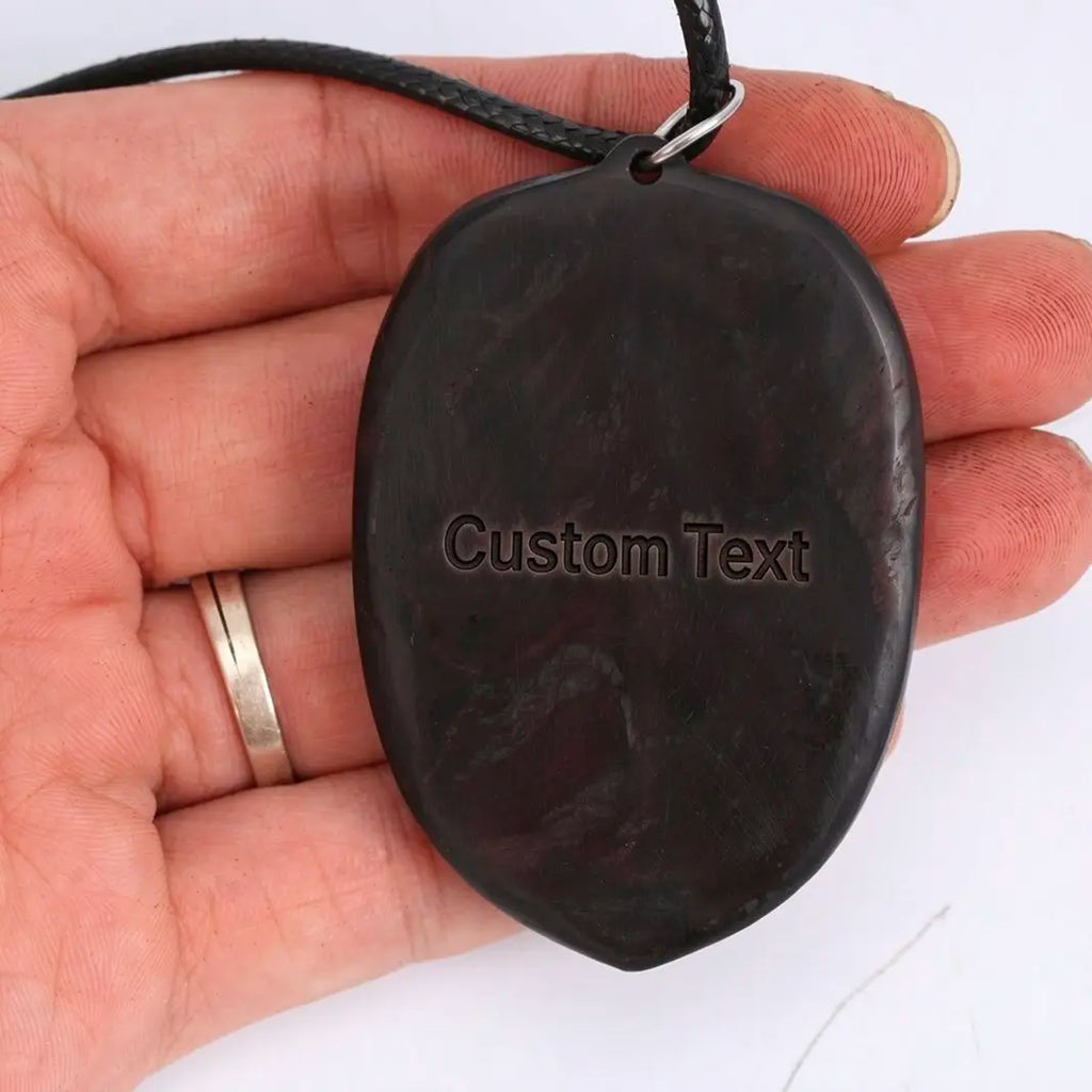 Personalized Saint Michael Oval Medallion Necklace – Handcrafted Ebony Wood Archangel Michael Pendant