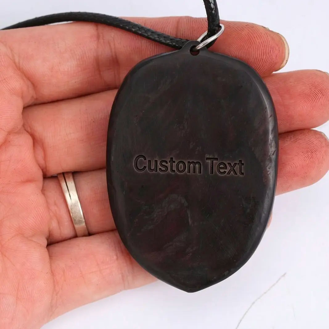 Personalized Saint Michael Oval Medallion Necklace – Handcrafted Ebony Wood Archangel Michael Pendant