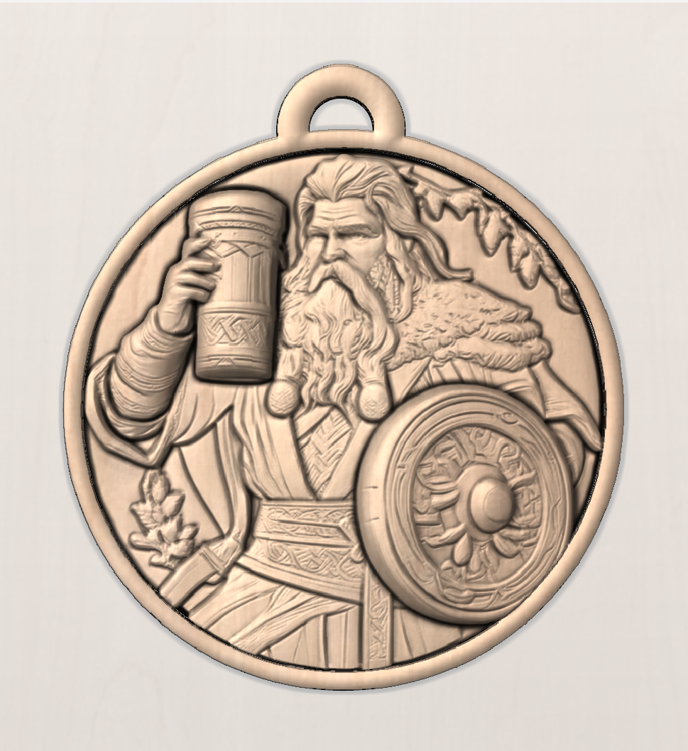 Viking Warrior Norse Odin 3D Model STL File for CNC Router