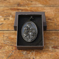 Personalized Virgin Mary and Baby Jesus Pendant Necklace – Handcrafted Ebony Wood Catholic Necklace