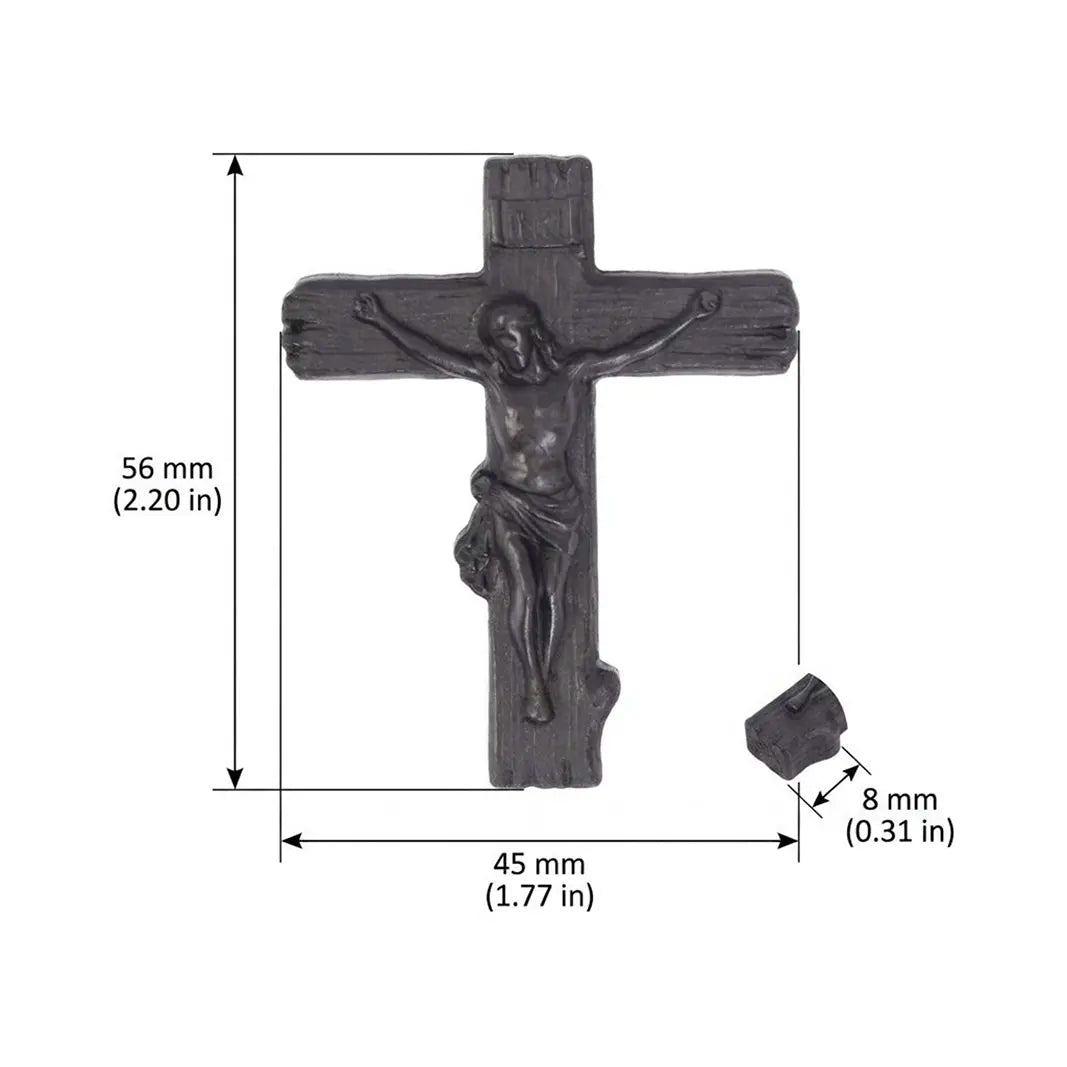 Wood Crucifix Cross Pendant Necklace – Handmade Ebony Wood Catholic Cross, Personalized Christian Necklace