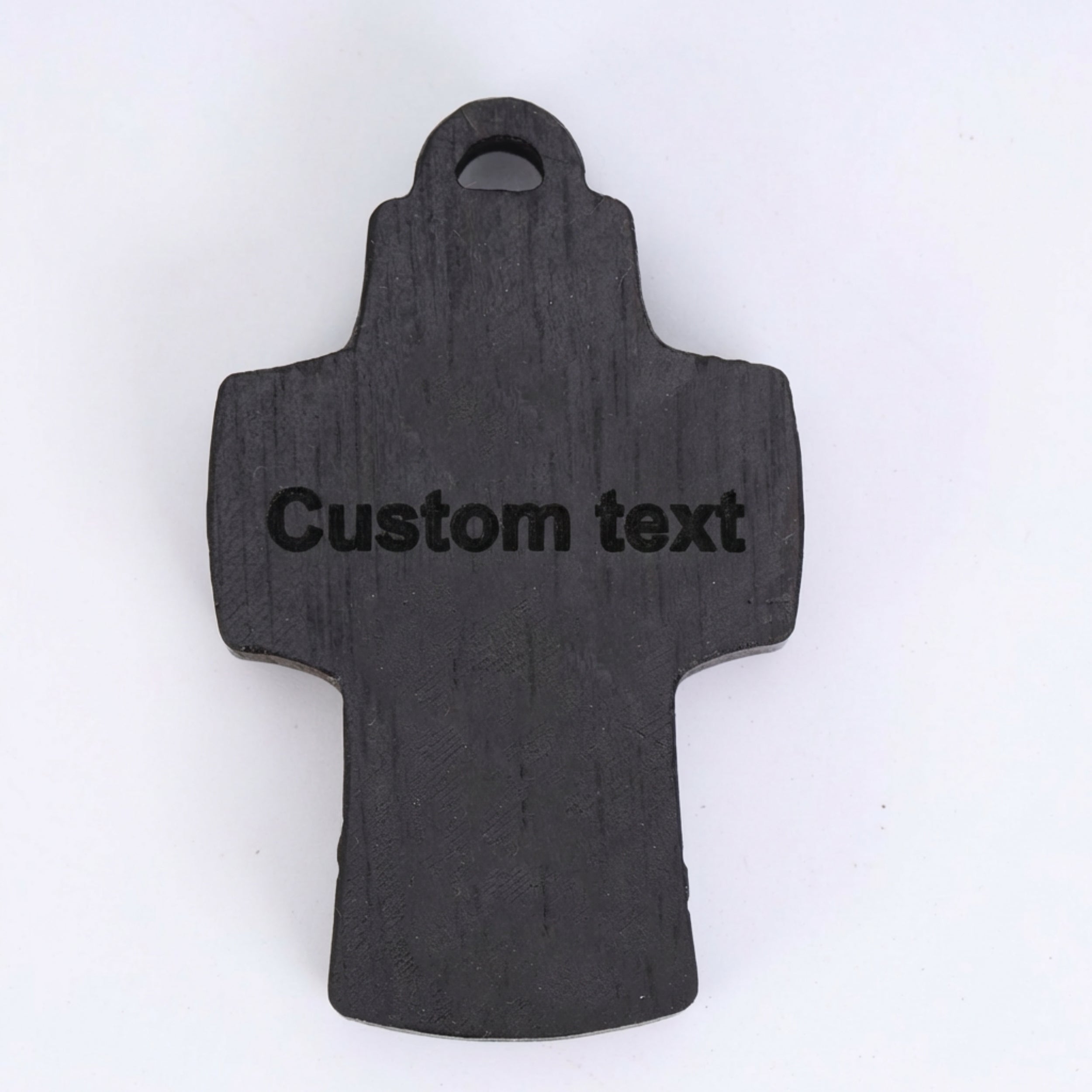 Handcrafted Ebony Wood The Good Shepherd Cross Pendant Necklace