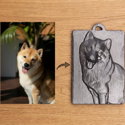Custom Photo Engraved Ebony Wood Pendant Necklace