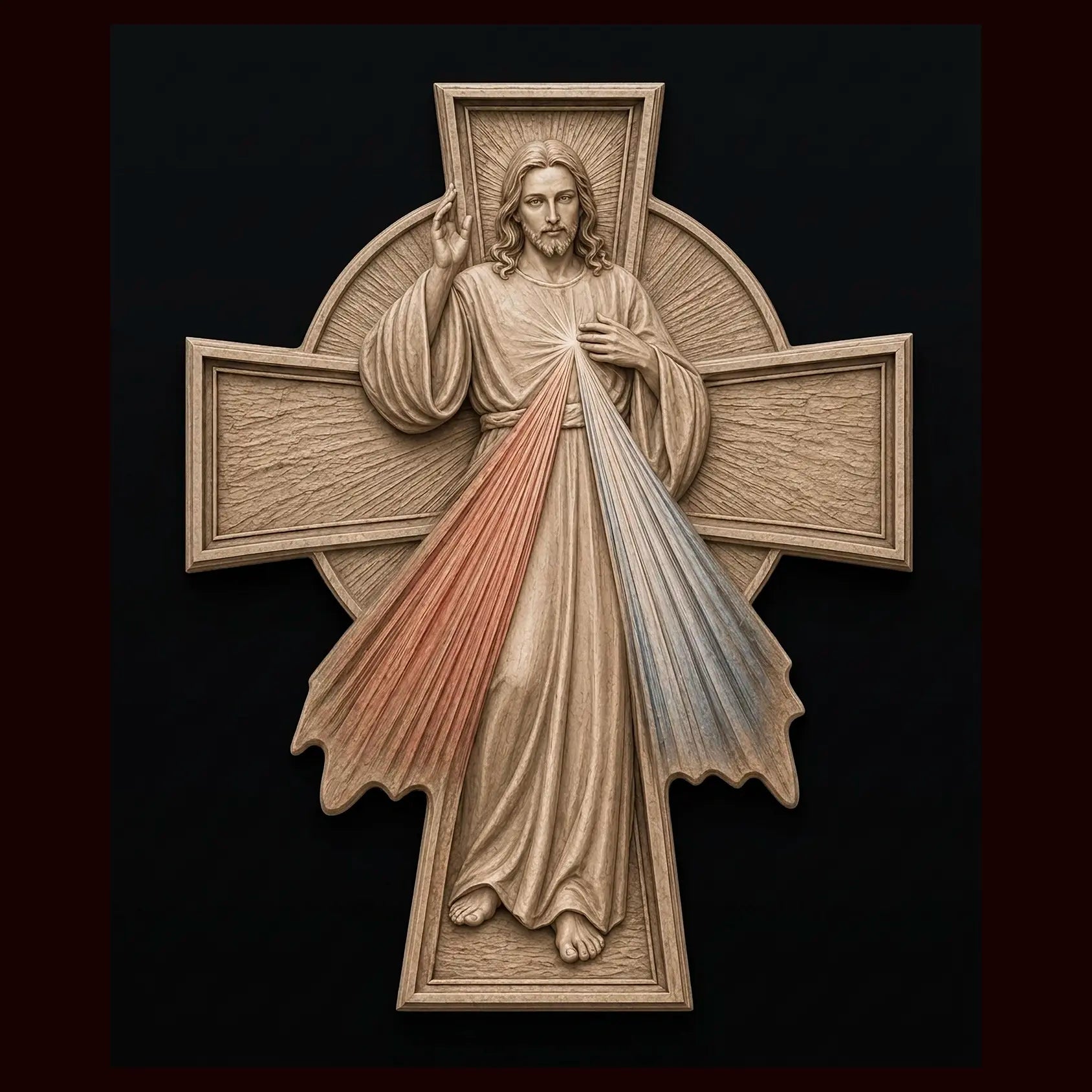 Divine Mercy Christ 3D STL Model Bundle for CNC Wood Carving & 3D Print