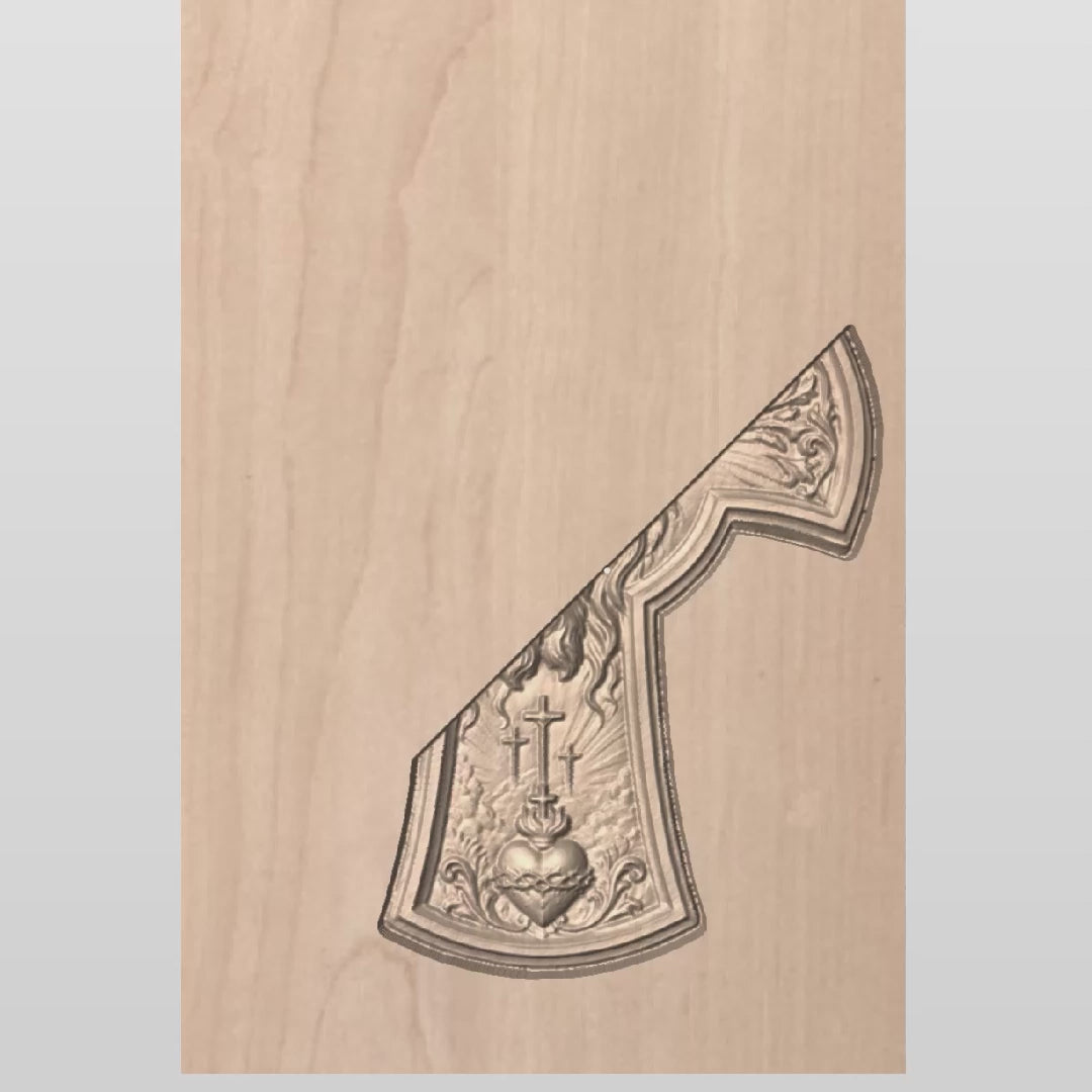 Jesus Portrait Crucifix Cross 3D STL Model - Relief Pendant File for CNC & 3D Printing