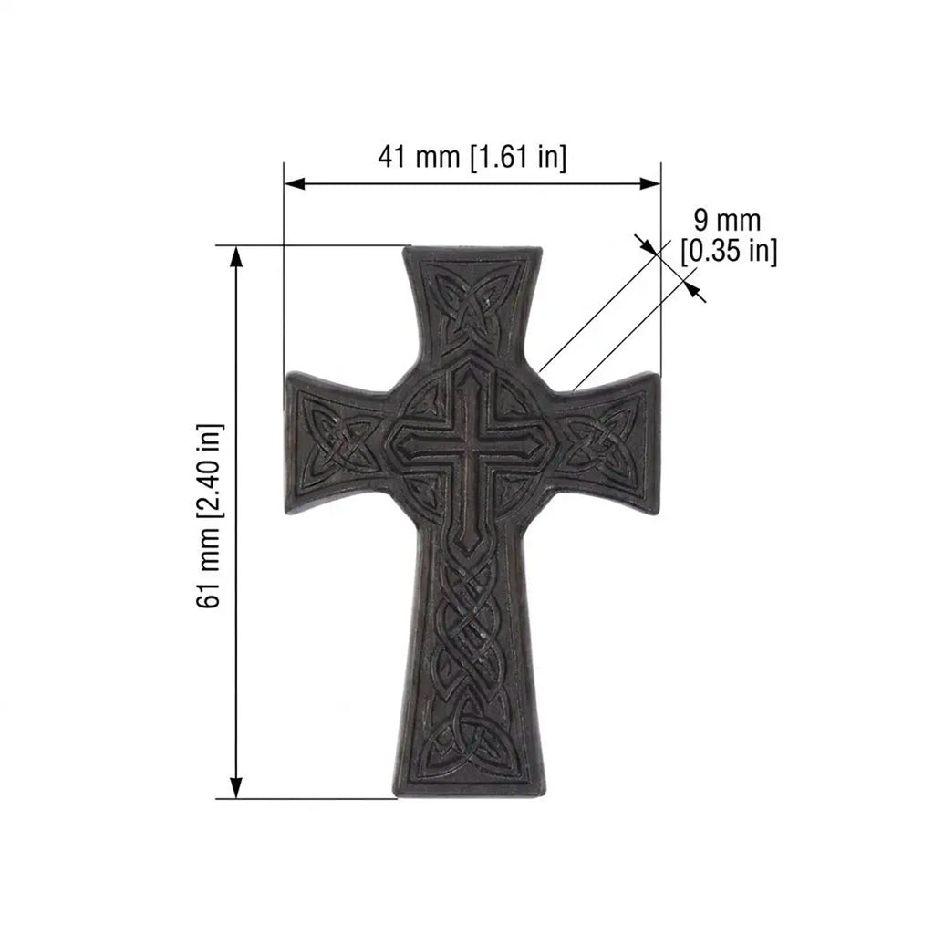 Celtic Knot Crucifix Necklace Pendant – Handmade Ebony Wood Cross, Personalized Christian Gift