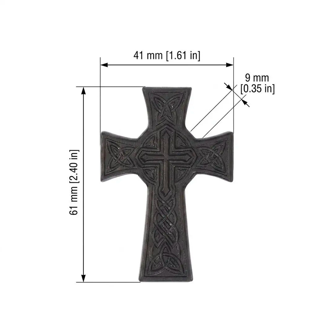 Celtic Knot Crucifix Necklace Pendant – Handmade Ebony Wood Cross, Personalized Christian Gift